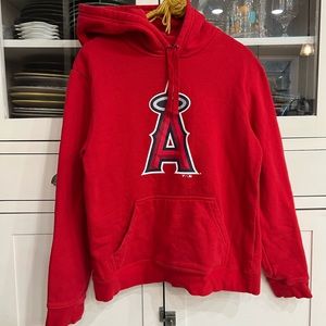 Fanatics Unisex MLB Los Angeles Angels Baseball Hoodie Size M (Red)